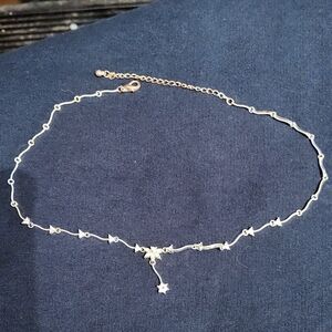 Avon Silver Necklace with Star and Flower Charms